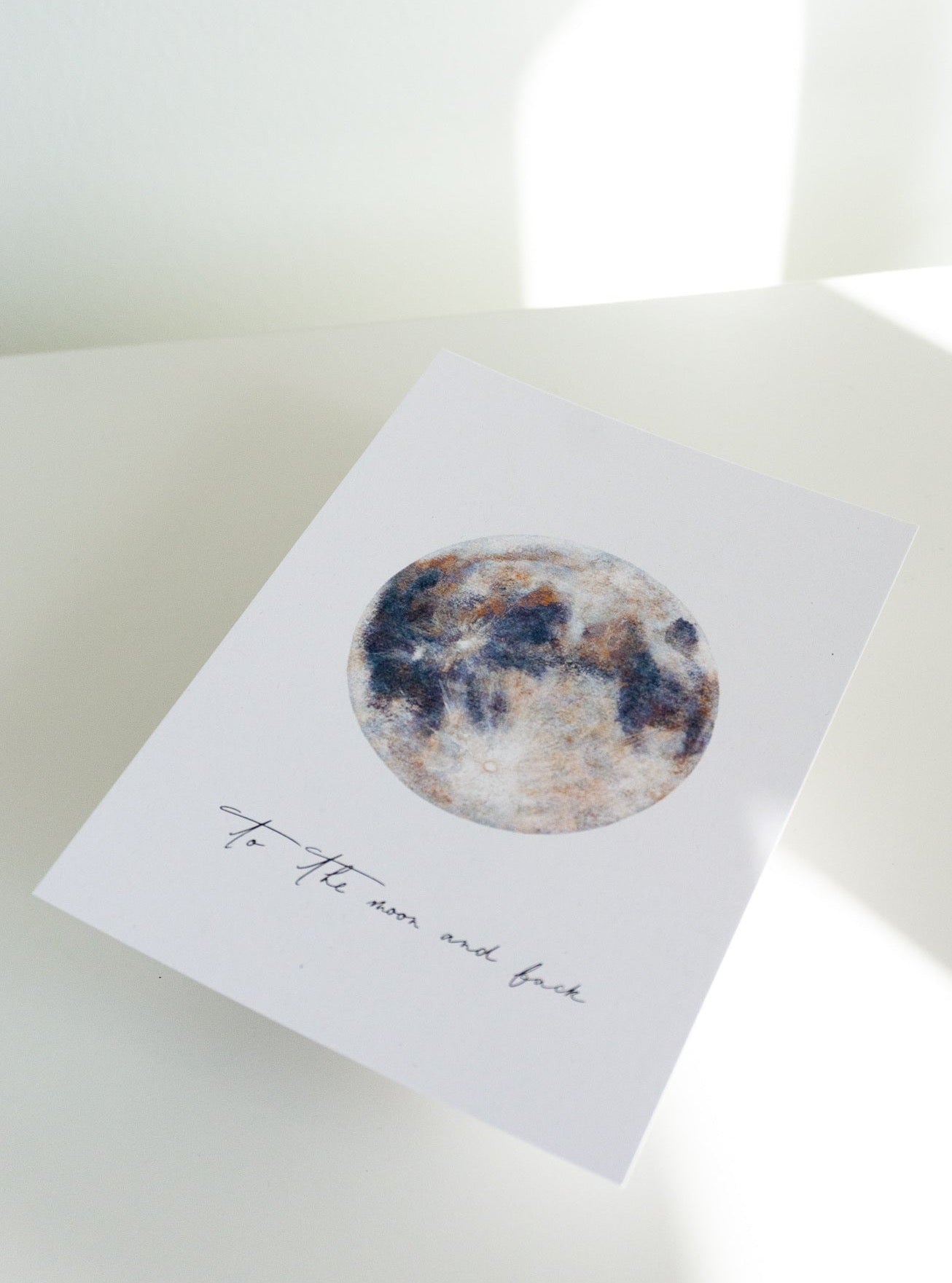 Geschenkset Postkarte 'Mond' & Scrunchie Musselin