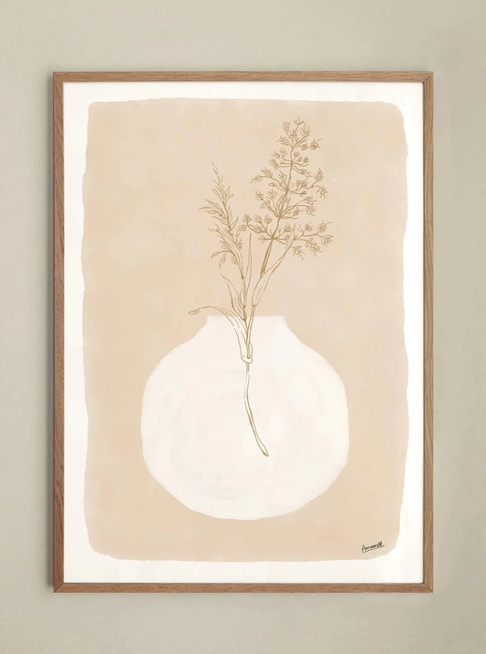 Kunstdruck 'Grasses White Vase'