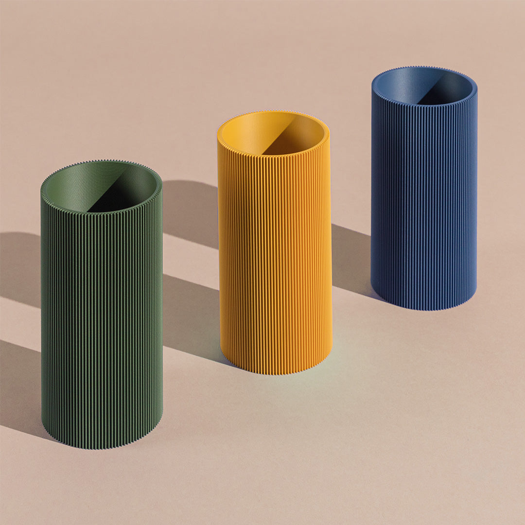 3D-Druck Vase 'Gerade' in natürlichen Farben