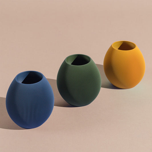 3D-Druck Vase 'Rund' in natürlichen Farben